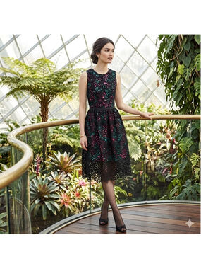 Anthropologie "Terrace Sheath Dress" by Wolven, Black Crochet Lace Whimsigoth 8